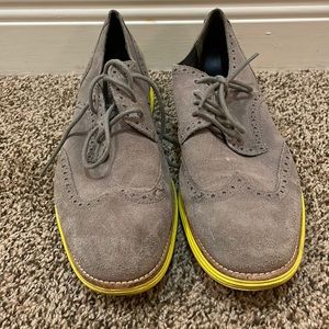 Men's size 11.5 Cole Haan lunargrand shoes. Grey and bolt yellow.